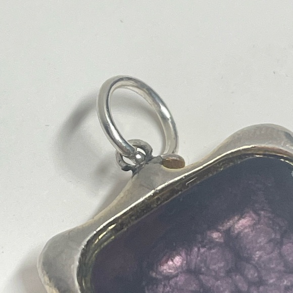Silver and Purple Cufflink Pendant - Picture 4 of 10